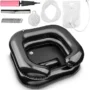 Bedside Inflatable Shampoo Basin Set - Bedridden Hair Washing Bowl System, Hair Shower Bed Bath Supplies for Patient, Disabled, Elderly (Set of 5)